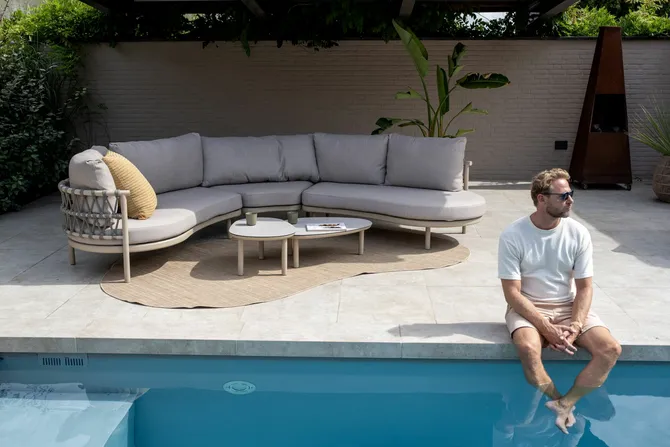 Hoek Element Piacenza XL 4SO Loungehoek Latte Loungebank Buiten 4 Seasons Outdoor - afbeelding 3