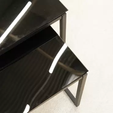 Hoekbank Acre zwart/grijs met tafeltjes van Vita - afbeelding 3