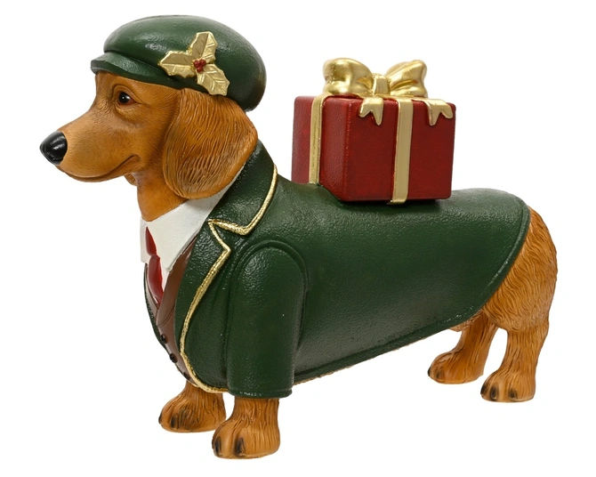 Hond magnesium l58b16.5h41cm groen, Decoris, Tuincentrumoutlet.com