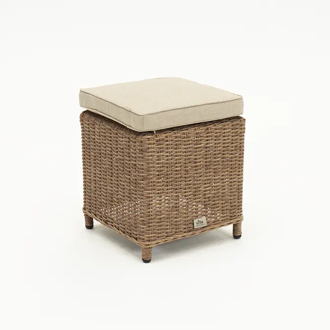 Ibiza hocker rattan, Vita, Tuincentrumoutlet.com