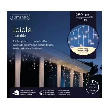 Icicle twinkle led l11m, Lumineo, tuincentrumoutlet