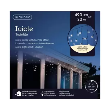 Icicle twinkle led l20m warm wit, Lumineo, tuincentrumoutlet