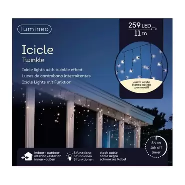 Icicle twinkle led l11m warm wit, Lumineo, tuincentrumoutlet