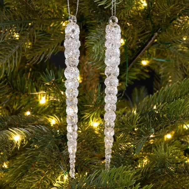 Ijspegel acryl l14.5cm trnp/zlv 2st - afbeelding 2