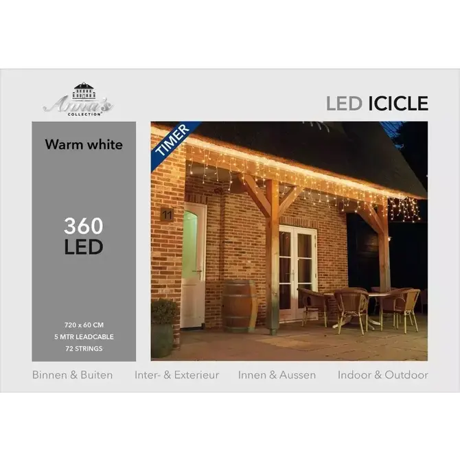 Ijspegelverl 360l/l60b720cm led ww, ANNA's collection, tuincentrumoutlet
