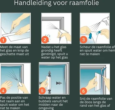 Isolerende Raamfolie Anti Inkijk - 90 x 200 cm handleiding, Verbo, Tuincentrumoutlet.com