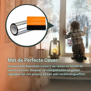 Isolerende Raamfolie Anti Inkijk - 90 x 200 cm uitleg, Verbo, Tuincentrumoutlet.com