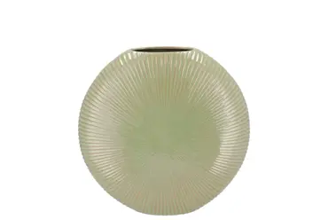 Jada pistache oval vase active glaze 23x7cm, Daan Kromhout, tuincentrumoutlet