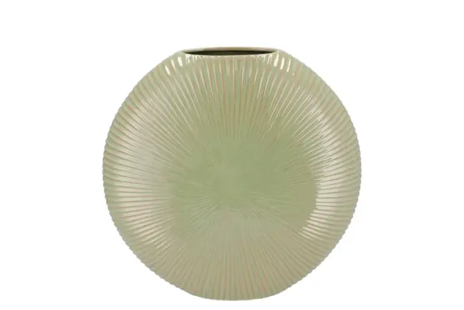 Jada pistache oval vase active glaze 31x9cm, Daan Kromhout, tuincentrumoutlet