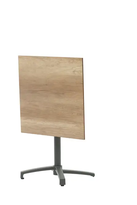 Julia HPL bistro table 70x70cm woodcolor omhoog voorkant, SenS-Line, tuincentrumoutlet.com