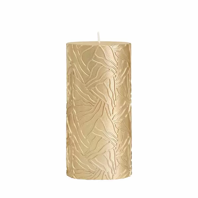 Kaars Wave goud 7x14cm