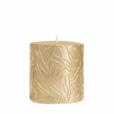 Kaars Wave goud 7x7cm