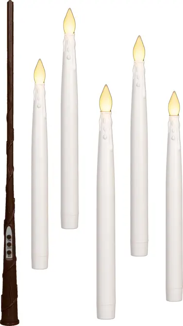 KAARS ZWEVEND LED MET TIMER INCLUSIEF TOVERSTOK DRAAD EN HAKEN 5 STUKS H27CM WIT, anna's collection, tuincentrumoutlet.com