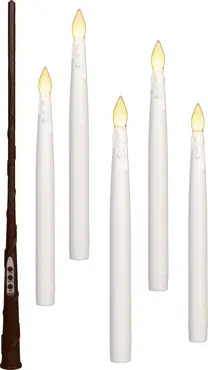 KAARS ZWEVEND LED MET TIMER INCLUSIEF TOVERSTOK DRAAD EN HAKEN 5 STUKS H27CM WIT, anna's collection, tuincentrumoutlet.com