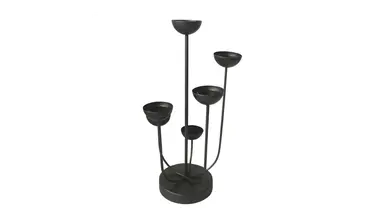Kaarsenhouder mira h45.5cm zwart, Lesli Living, tuincentrumoutlet.com