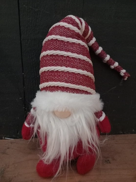 Kabouter alwin stof 15x14x40cm rd