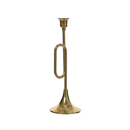 Kandelaar alu l12b12h34cm goud, decoris, tuincentrumoutlet.com