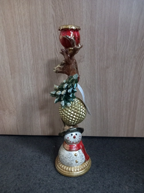 Kandelaar frostine d10h33cm goud - afbeelding 1