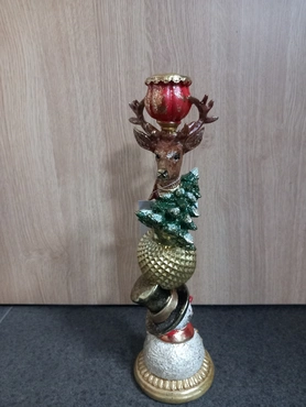 Kandelaar frostine d10h33cm goud - afbeelding 2