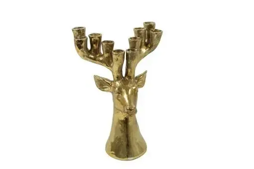 Kandelaar kelvin 23x15x33cm goud, Countryfield, Tuincentrumoutlet