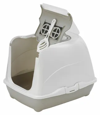 Kattentoilet flip cat m licht grijs open, Moderna, tuincentrumoutlet.com
