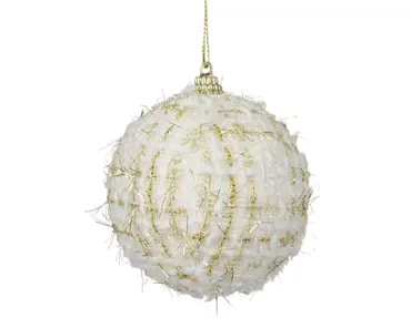Kerstbal foam d8cm wolwit, Decoris, tuincentrumoutlet.com