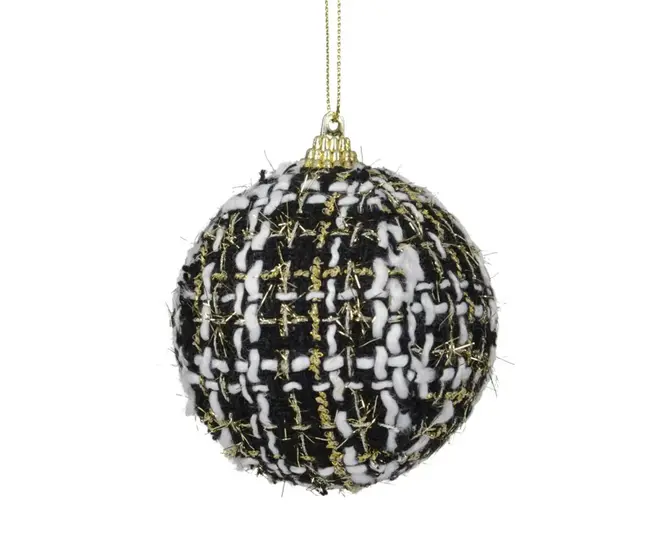 Kerstbal foam d8cm zwart, Decoris, tuincentrumoutlet.com