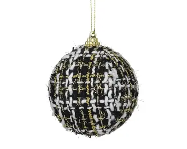 Kerstbal foam d8cm zwart, Decoris, tuincentrumoutlet.com