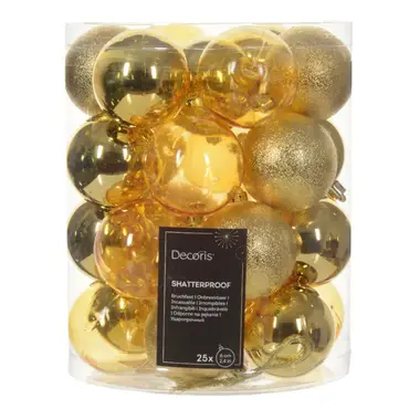 Kerstbal kunststof d6cm lgd 25st, Decoris, tuincentrumoutlet