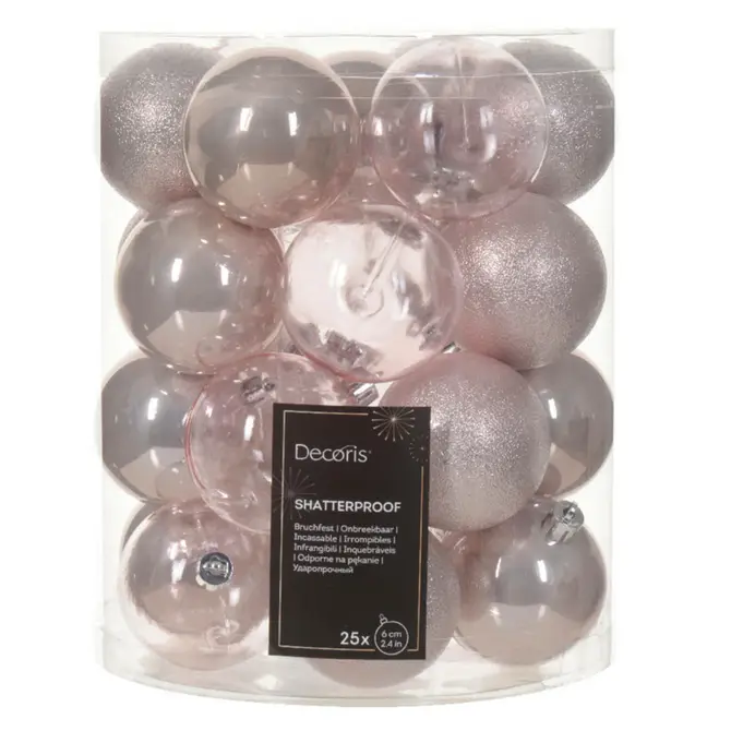 Kerstbal kunststof d6cm prz 25st, Decoris, tuincentrumoutlet