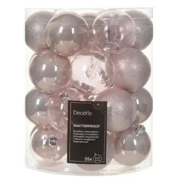 Kerstbal kunststof d6cm prz 25st, Decoris, tuincentrumoutlet