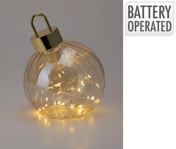 KERSTBAL MET LED 15CM AMBER, koopman, tuincentrumoutlet.com
