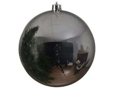 Kerstbal plc d25cm glans zilver, Decoris, tuincentrumoutlet