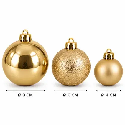 Kerstbal plc d8cm goud 46st, mica decorations, tuincentrumoutlet.com