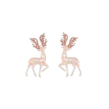 5.5"PLASTIC REINDEER ORN 2/ASSTD, KurtAdler, Tuincentrumoutlet