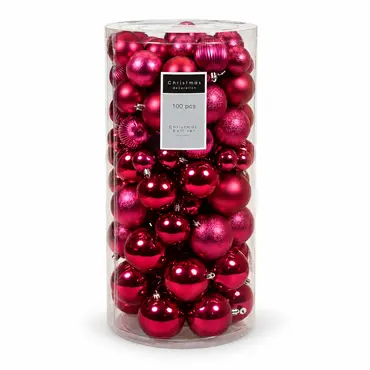 KERSTBAL SET 100 BESSEN ROOD, koopman, tuincentrumoutlet.com