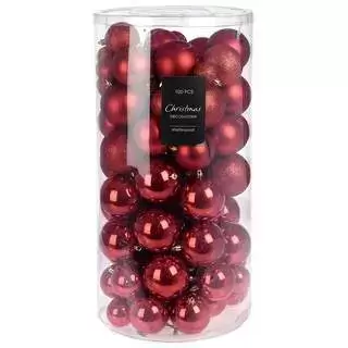 KERSTBAL SET 100 ROOD, Koopman, www.tuincentrumoutlet.com