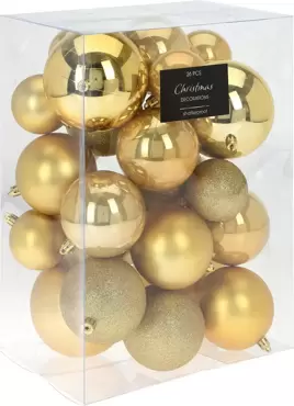 Kerstbal set 26 goud