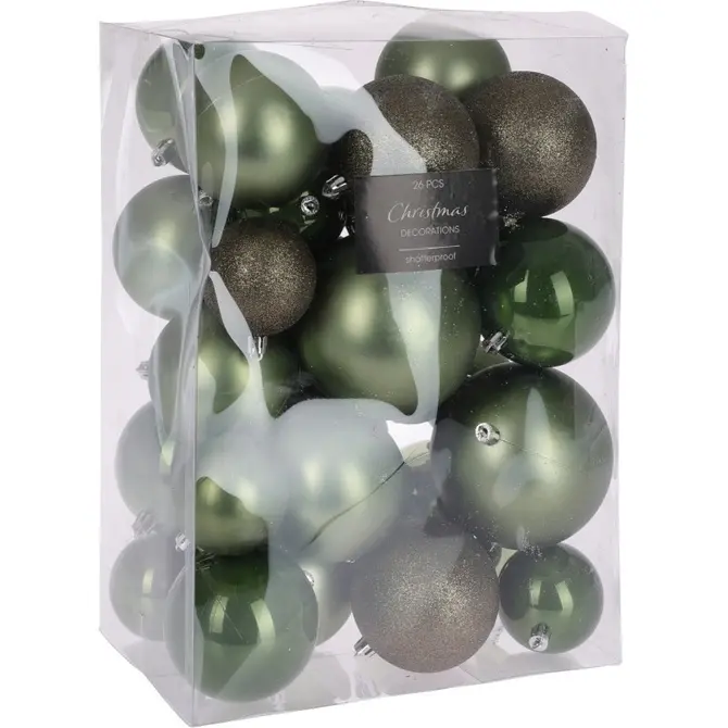 KERSTBAL SET26 LICHT GROEN, Decoris, tuincentrumoutlet