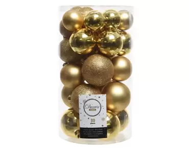Kerstballen onbreekbaar - goud 30stk