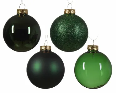 Kerstbalmix glas d7cm 42st dengrn2, Decoris, tuincentrumoutlet