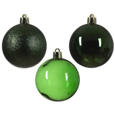 Kerstbalmix plc d6cm 25st den.grn1, Decoris, tuincentrumoutlet