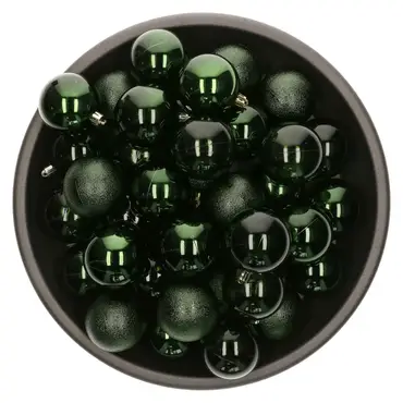 Kerstbalmix plc d6cm 25st den.grn2, Decoris, tuincentrumoutlet