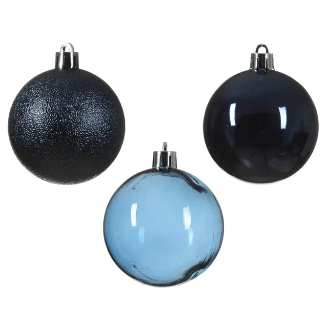 Kerstbalmix plc d6cm 25st nachtblw2, Decoris, tuincentrumoutlet