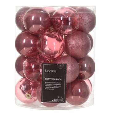 Kerstbalmix plc d6cm 25st rose, Decoris, Tuincentrum Outlet