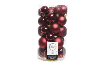 Kerstbalmix plc d6cm 30st ossenbloed. decoris, tuincentrumoutlet.com