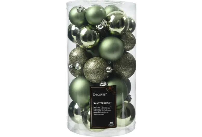 Kerstbalmix plc d6cm 30st rsmrn, Decoris, tuincentrumoutlet.com