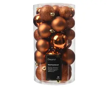 Kerstbalmix plc d6cm 30st w.cider, Decoris, tuincentrumoutlet.com