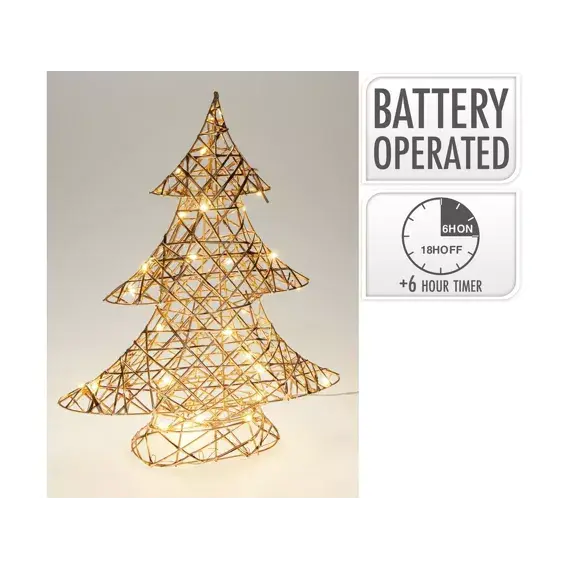 KERSTBOOM 40CM MET LED CHAMPAG