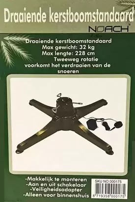 Kerstboom standaard draaiend 66cm - afbeelding 2